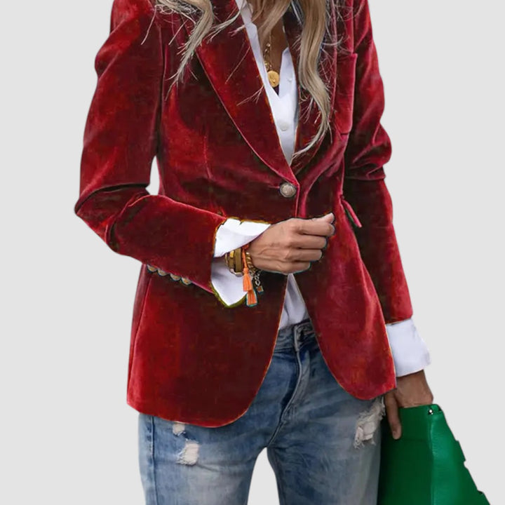 Damen Blazer Jacke – Tailliert Geschnitten – Langarm mit Knopfverschluss