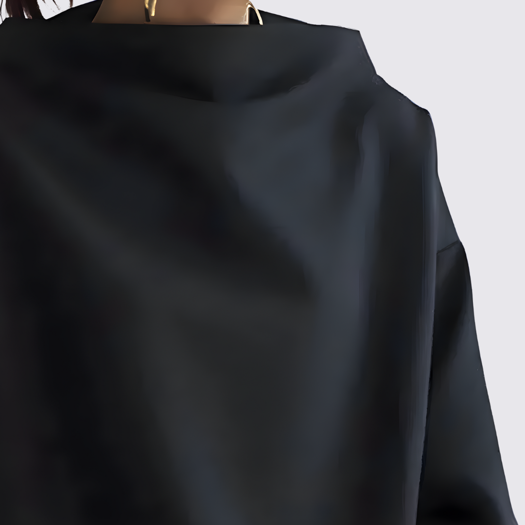 Damen Bluse mit Oversize Schnitt - Langarm Bluse - Weiter Ausschnitt