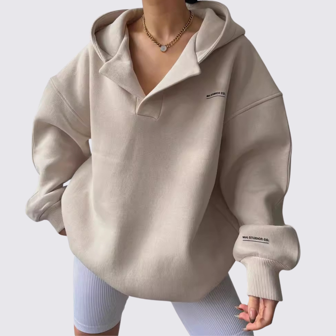 Damen Hoodie mit Kapuze - Oversize Hoodie - Locker Geschnitten