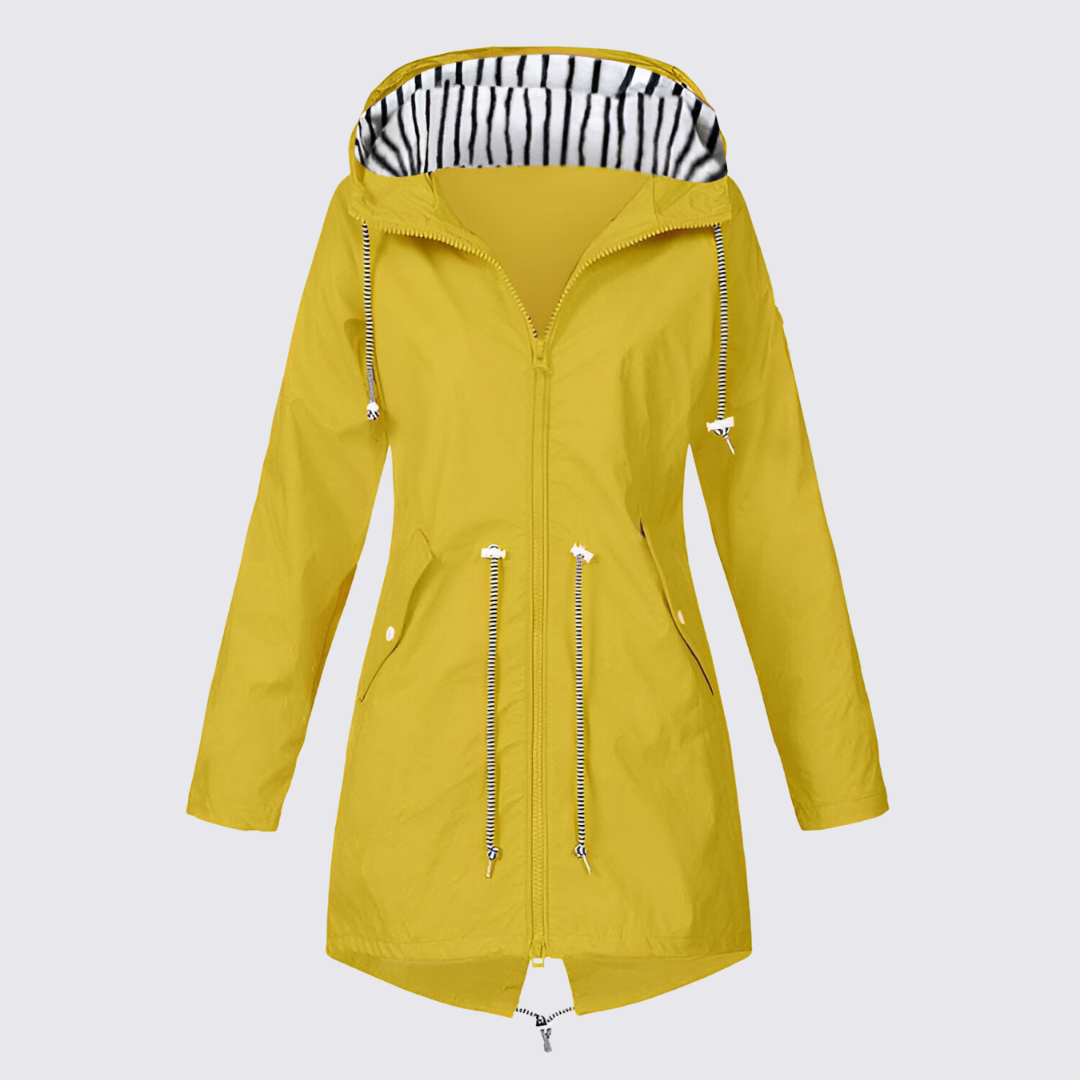 Damen Jacke mit Kapuze – Reißverschluss Jacke – Lang Geschnitten