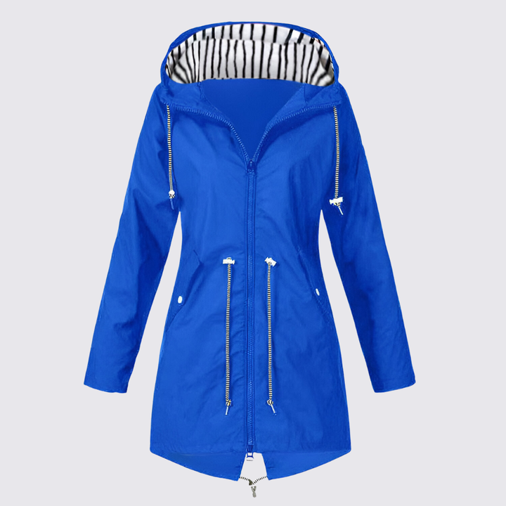 Damen Jacke mit Kapuze – Reißverschluss Jacke – Lang Geschnitten