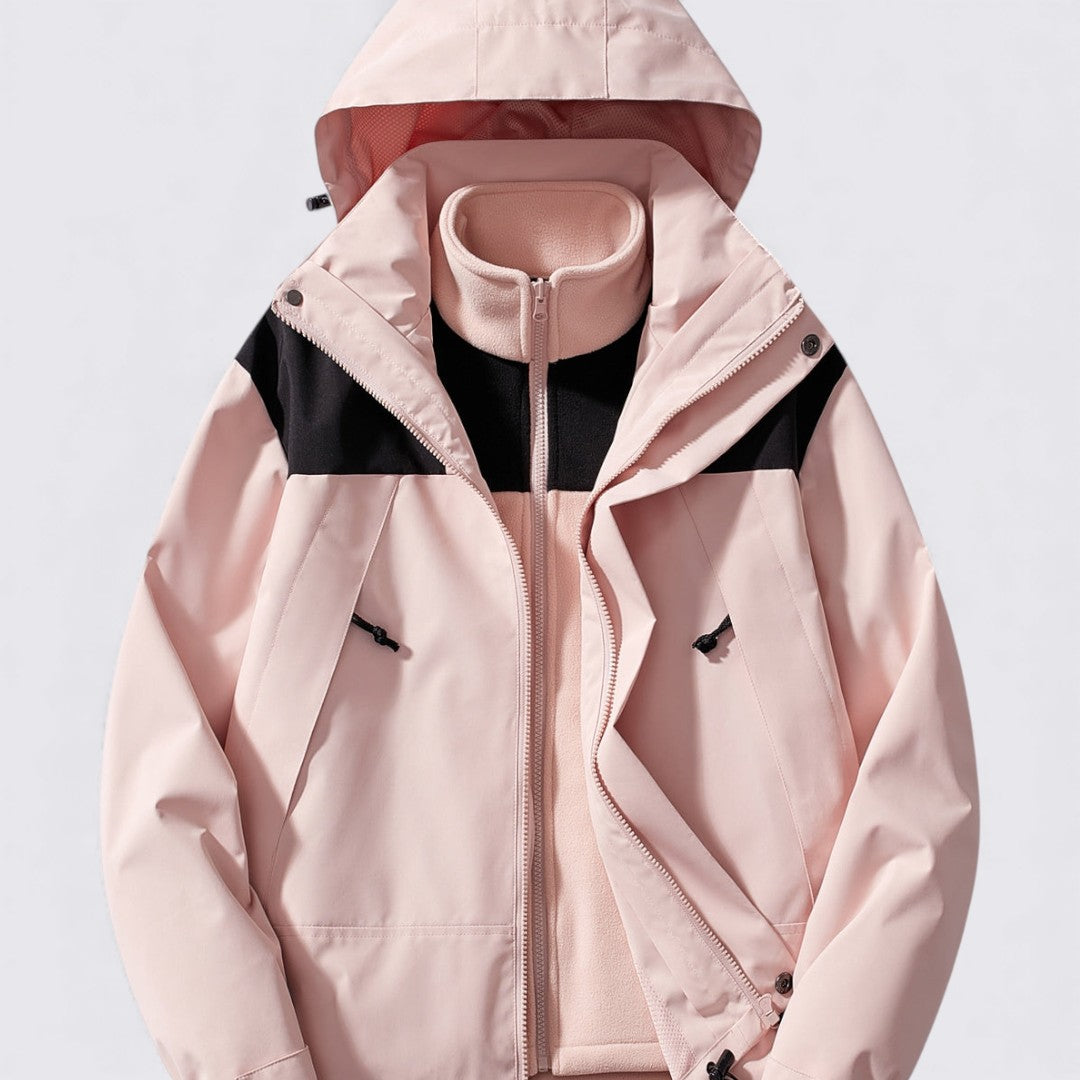 Damen Jacke mit Kapuze – Reißverschluss Jacke – Langer Schnitt