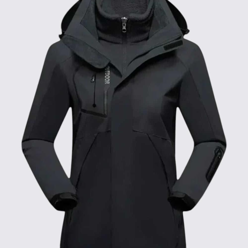 Damen Jacke mit Kapuze – Reißverschluss Jacke – Warmer Outdoor-Schnitt