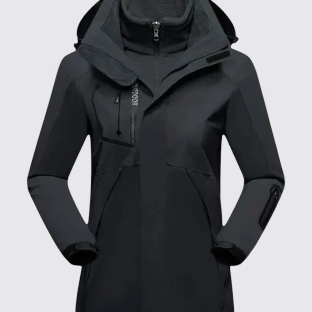 Damen Jacke mit Kapuze – Reißverschluss Jacke – Warmer Outdoor-Schnitt