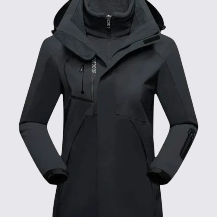 Damen Jacke mit Kapuze – Reißverschluss Jacke – Warmer Outdoor-Schnitt