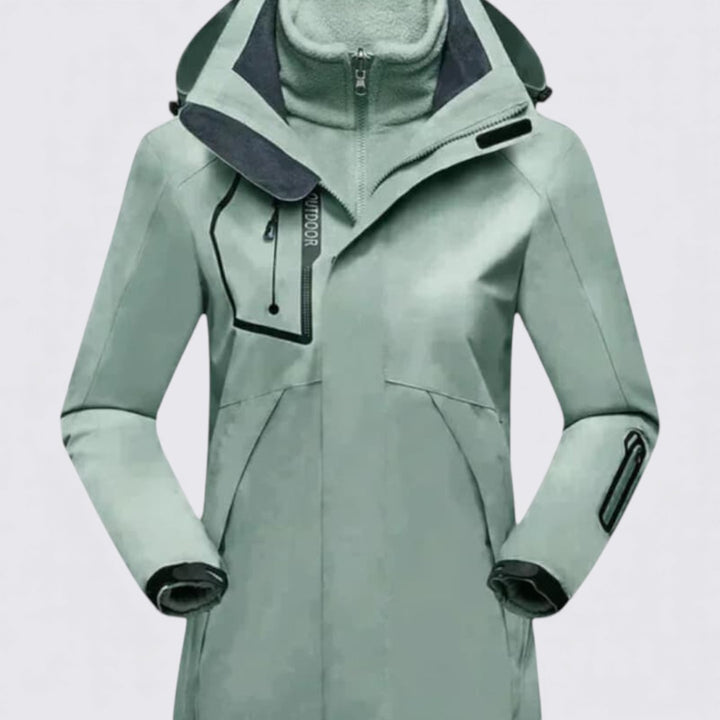 Damen Jacke mit Kapuze – Reißverschluss Jacke – Warmer Outdoor-Schnitt