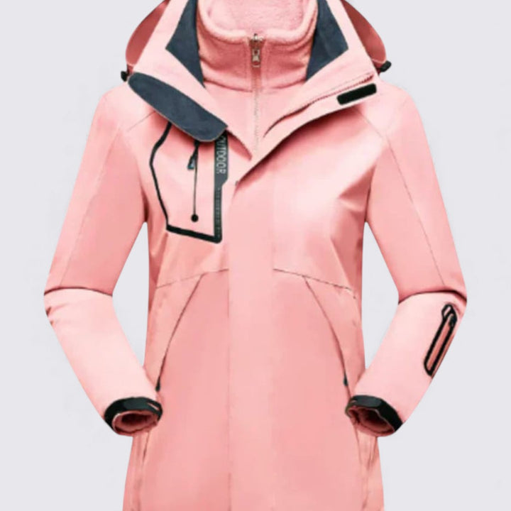Damen Jacke mit Kapuze – Reißverschluss Jacke – Warmer Outdoor-Schnitt