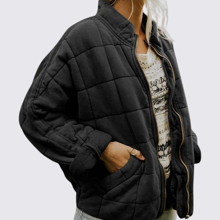 Damen Jacke mit Reißverschluss – Gesteppte Jacke – Langarm
