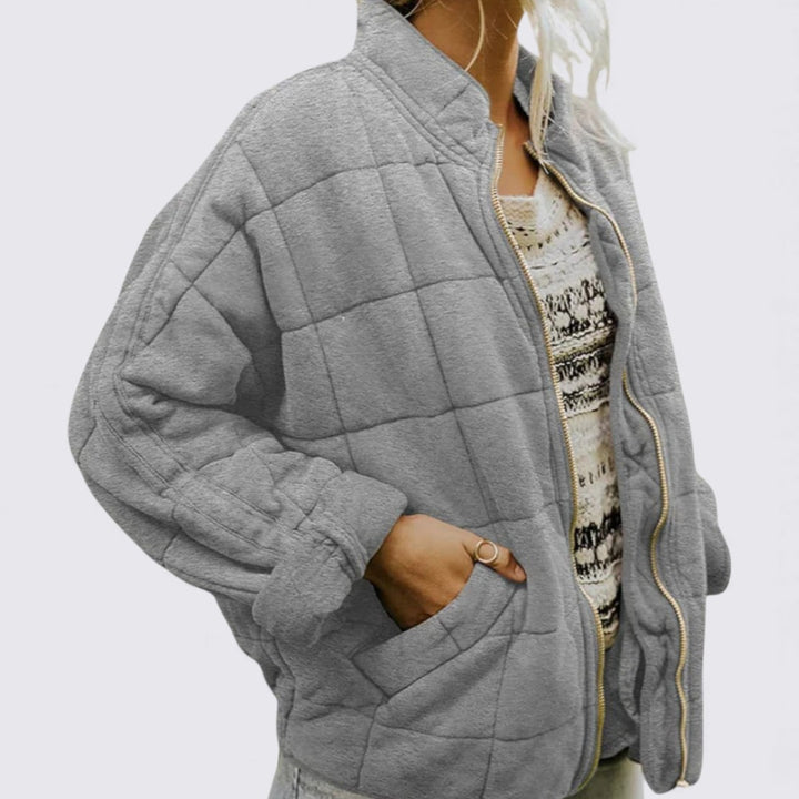 Damen Jacke mit Reißverschluss – Gesteppte Jacke – Langarm