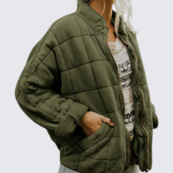 Damen Jacke mit Reißverschluss – Gesteppte Jacke – Langarm