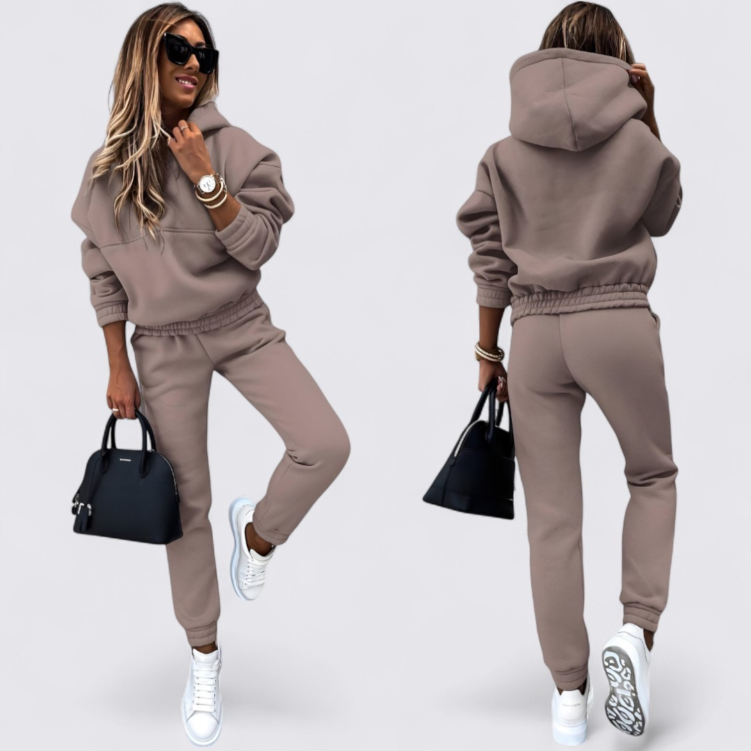 Damen Jogginganzug mit Kapuze – Zweiteiliges Set – Bequemer Schnitt