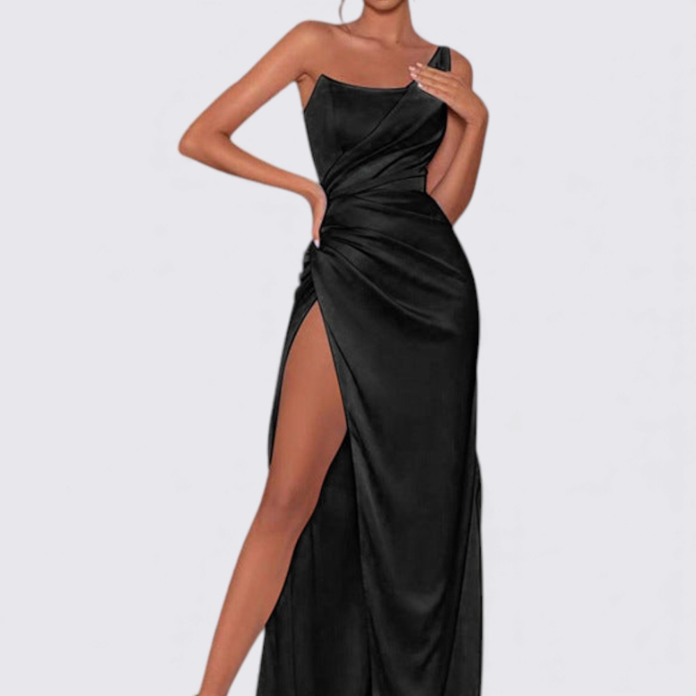 Damen Kleid mit Schlitz – Ärmellos – Knöchellang