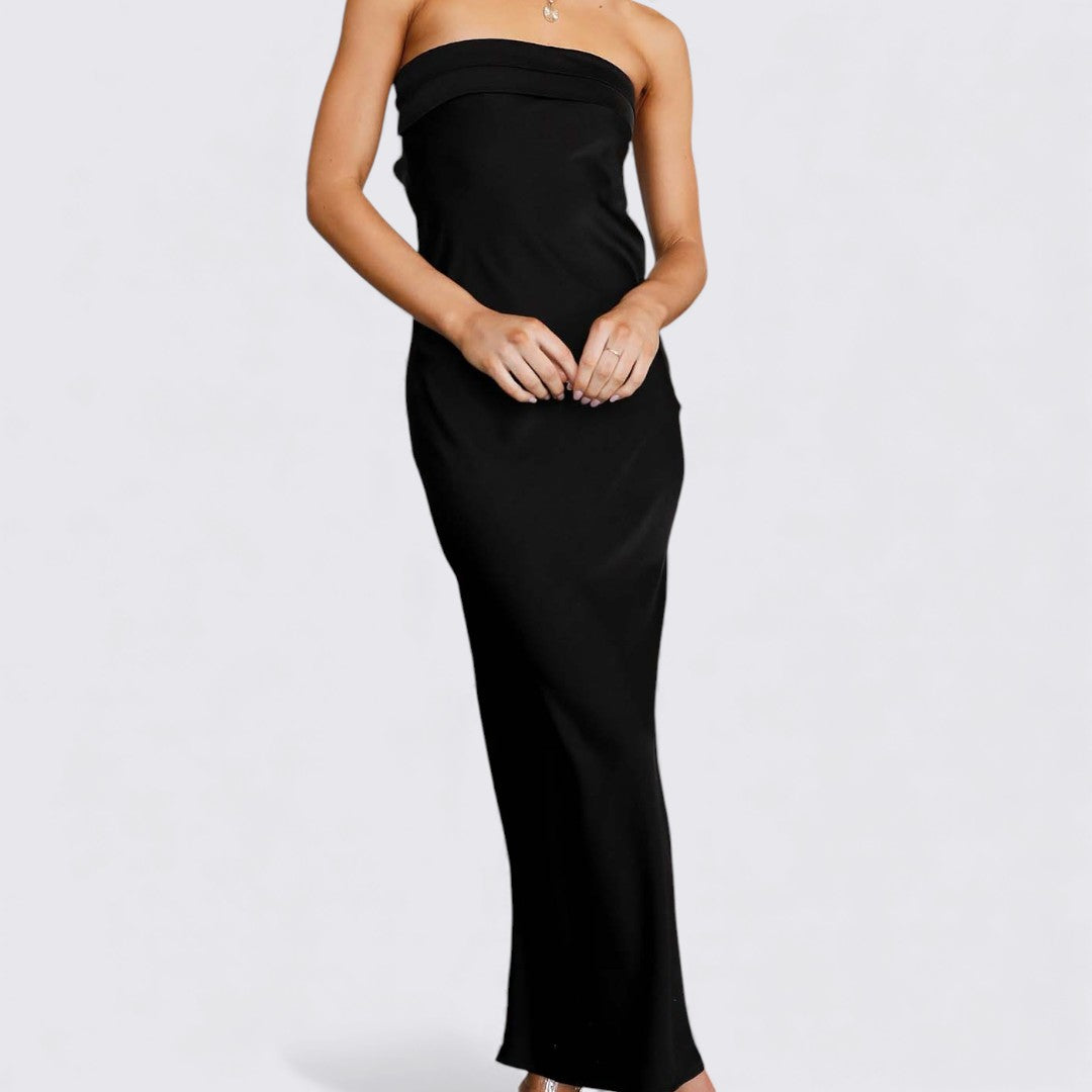 Damen Kleid mit Trägern – Ärmellos – Tailliert Lang