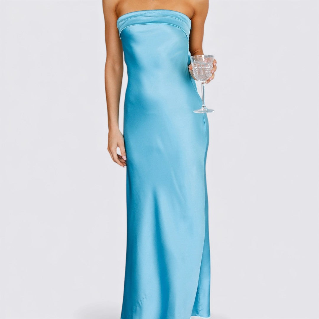 Damen Kleid mit Trägern – Ärmellos – Tailliert Lang