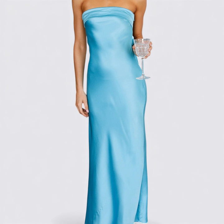 Damen Kleid mit Trägern – Ärmellos – Tailliert Lang