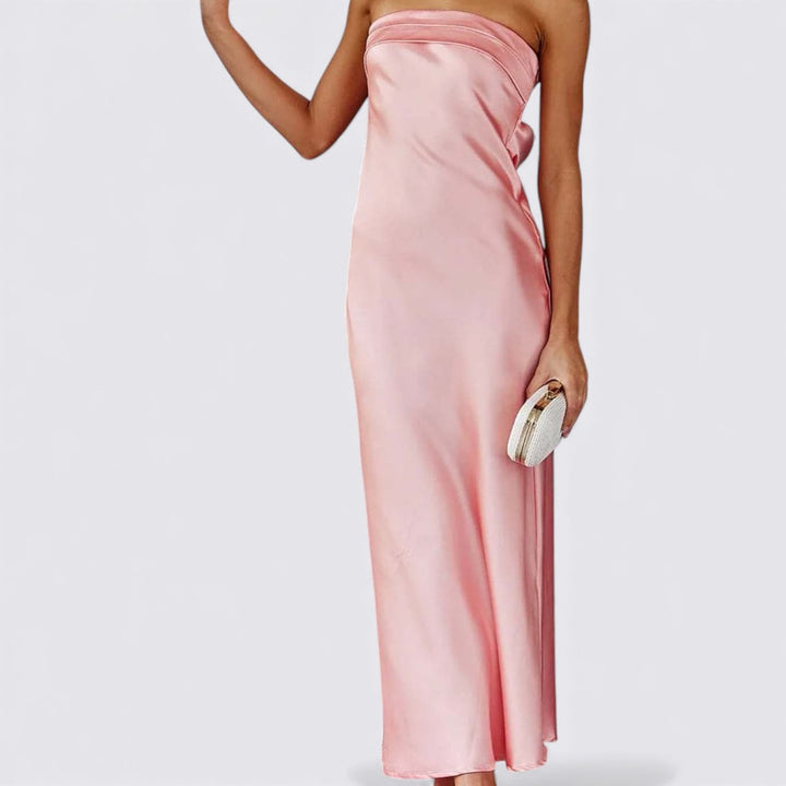 Damen Kleid mit Trägern – Ärmellos – Tailliert Lang