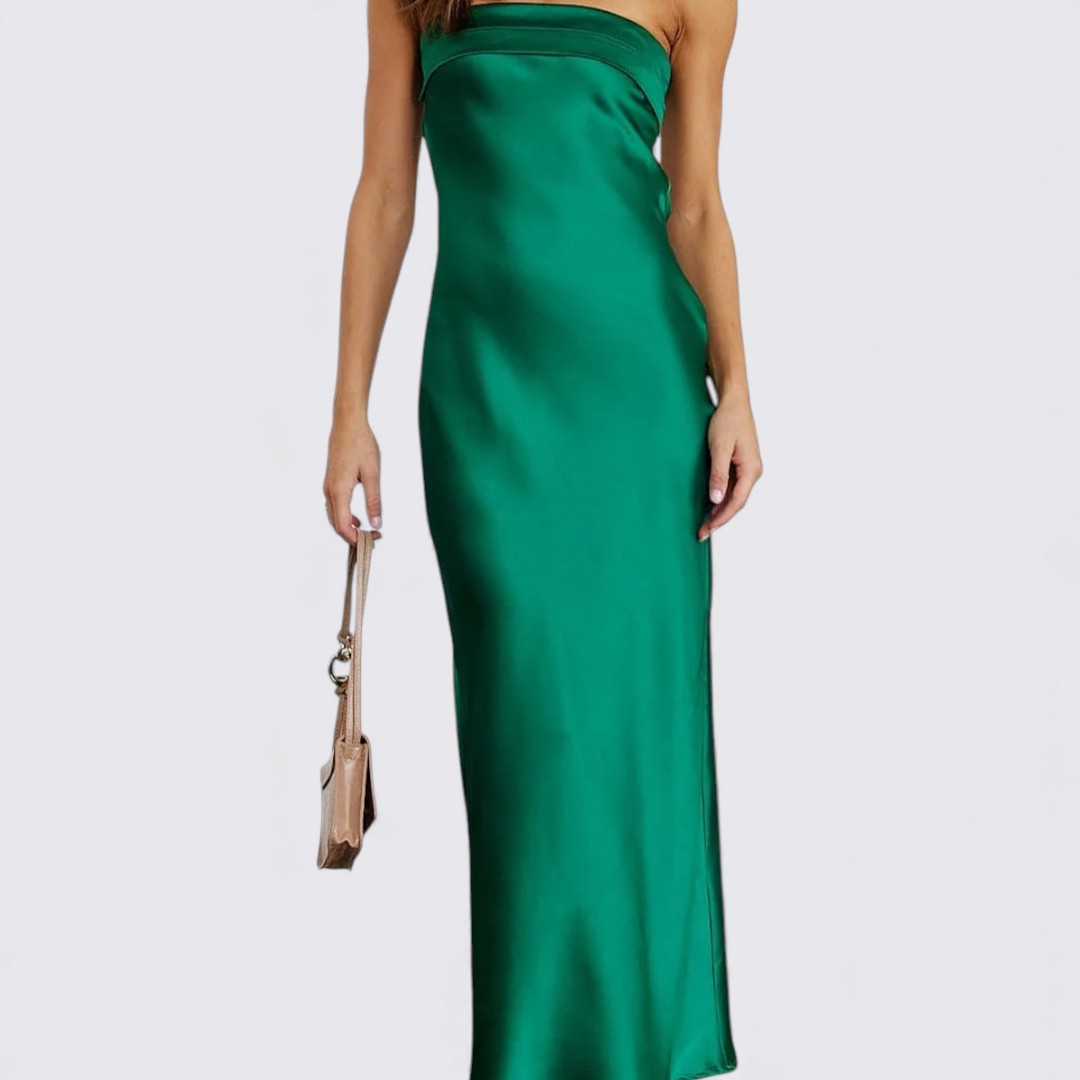 Damen Kleid mit Trägern – Ärmellos – Tailliert Lang