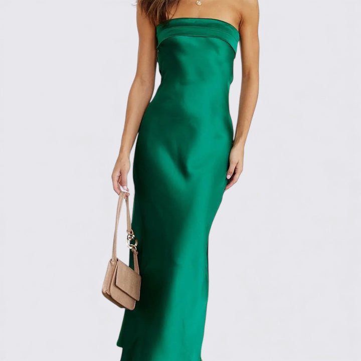 Damen Kleid mit Trägern – Ärmellos – Tailliert Lang