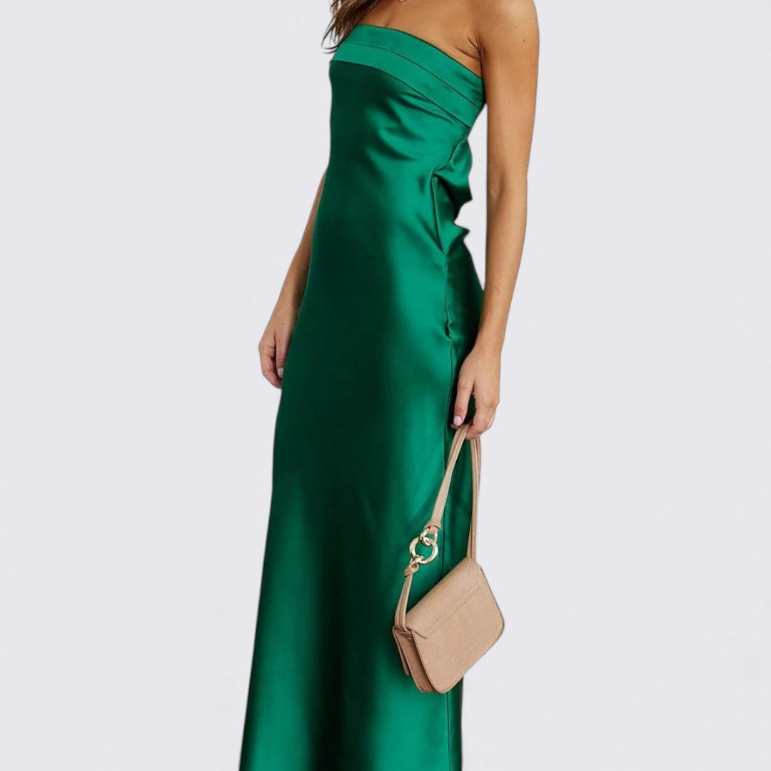 Damen Kleid mit Trägern – Ärmellos – Tailliert Lang