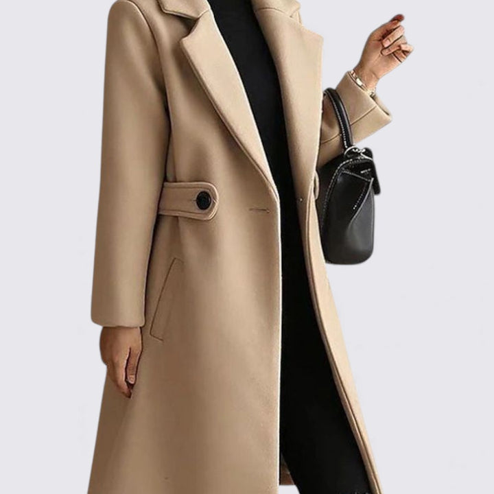 Damen Mantel mit Gürtel – Knielang – Taillierter Schnitt