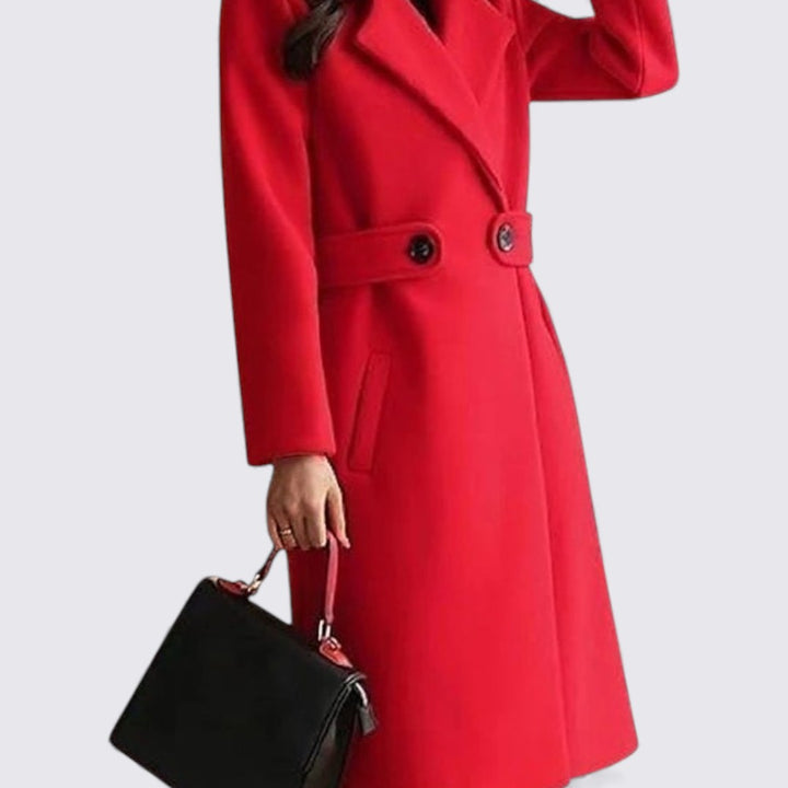 Damen Mantel mit Gürtel – Knielang – Taillierter Schnitt