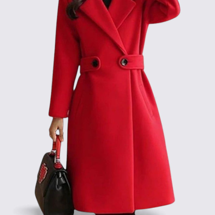 Damen Mantel mit Gürtel – Knielang – Taillierter Schnitt