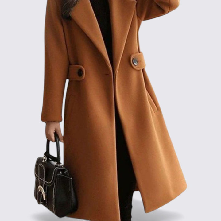 Damen Mantel mit Gürtel – Knielang – Taillierter Schnitt