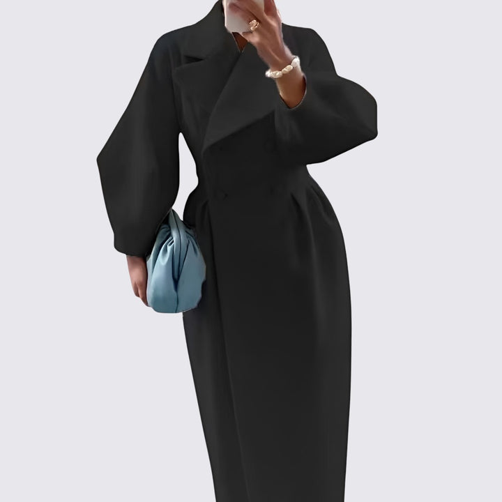 Damen Mantel mit Knopfleiste – Klassischer Mantel – Lang Geschnitten