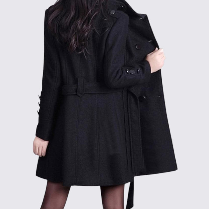Damen Mantel mit Knopfleiste – Knielang – Taillierter Schnitt