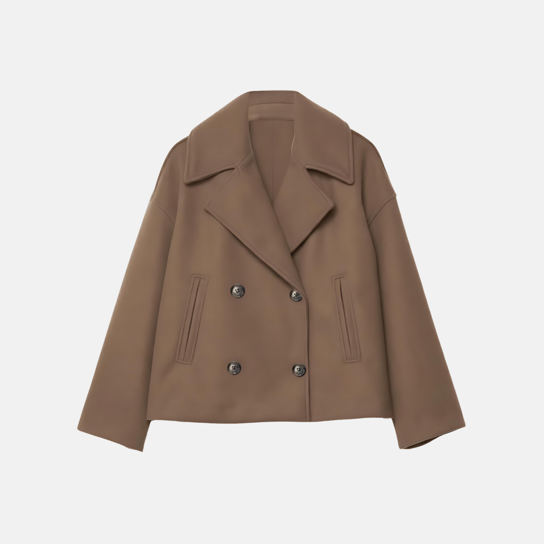Damen Mantel mit Knopfleiste – Kurz Geschnitten – Klassischer Schnitt