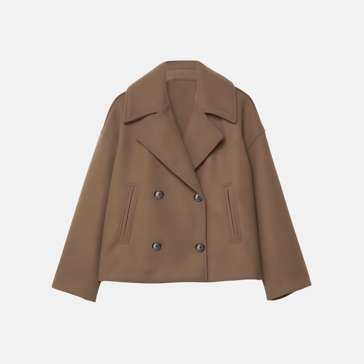 Damen Mantel mit Knopfleiste – Kurz Geschnitten – Klassischer Schnitt
