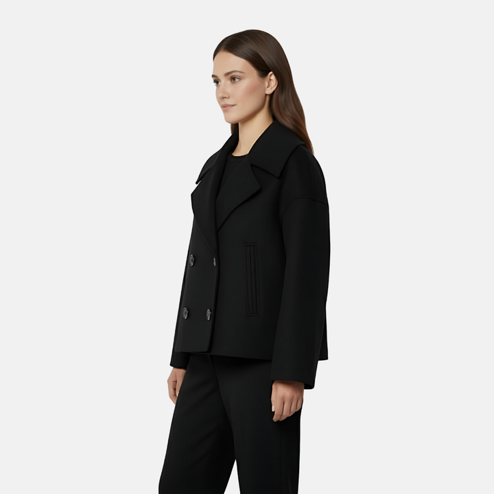 Damen Mantel mit Knopfleiste – Kurz Geschnitten – Klassischer Schnitt