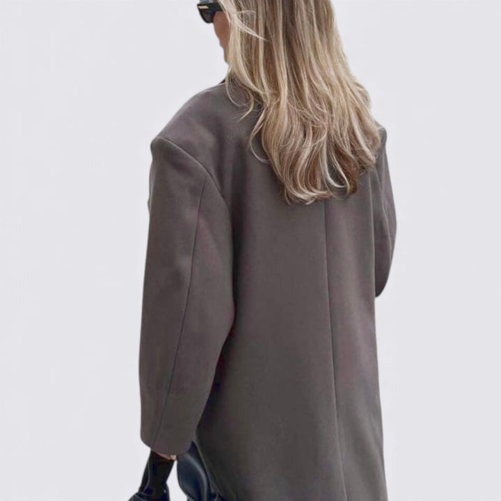 Damen Mantel mit Knopfleiste – Langer Mantel – Klassischer Schnitt