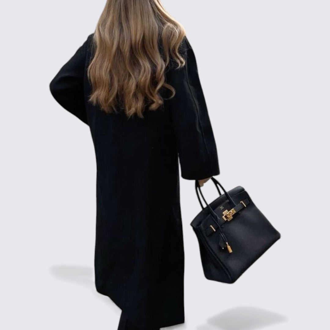 Damen Mantel mit Knopfleiste – Langer Mantel – Klassischer Schnitt