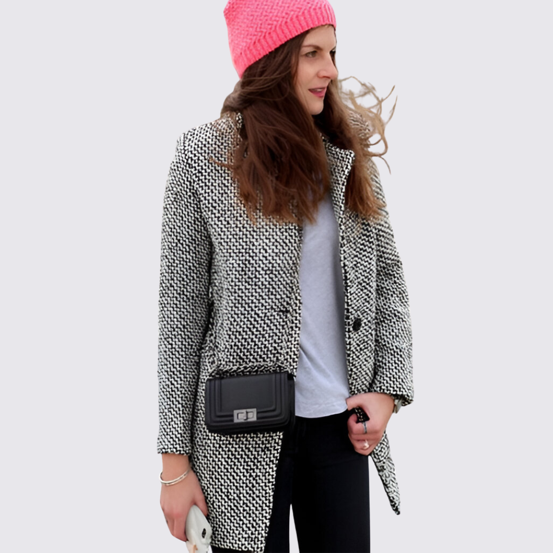 Damen Mantel mit Knopfleiste – Übergangs Mantel – Locker Geschnitten