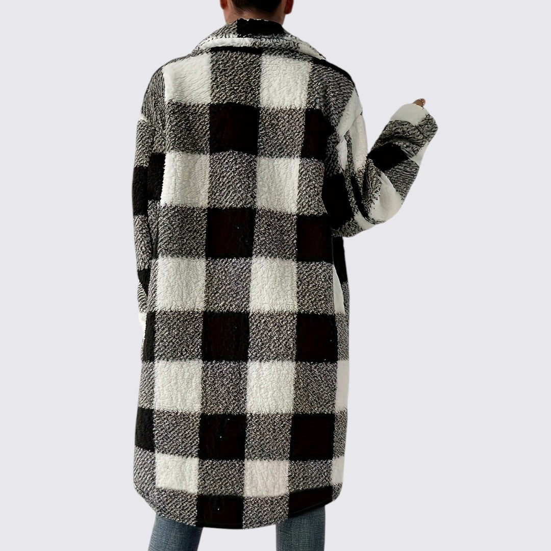 Damen Mantel mit Taschen - Teddy Mantel - Wintermantel