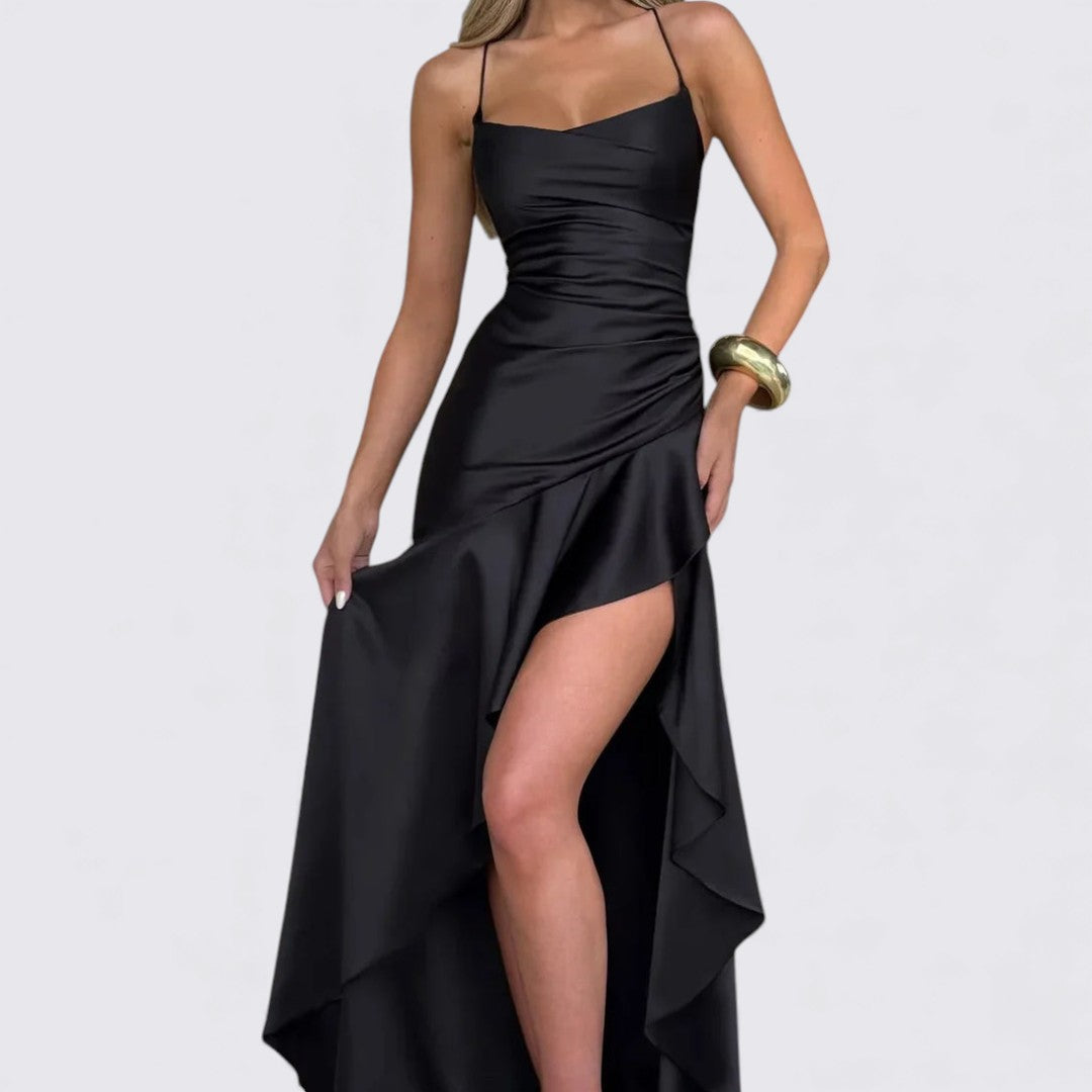 Damen Maxikleid – Ärmellos & Tailliert – Eleganter Beinschlitz