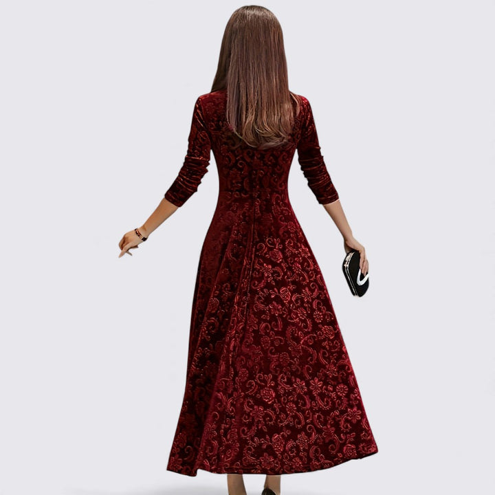 Damen Midi Kleid – Tailliert Geschnitten – Langarm Kleid