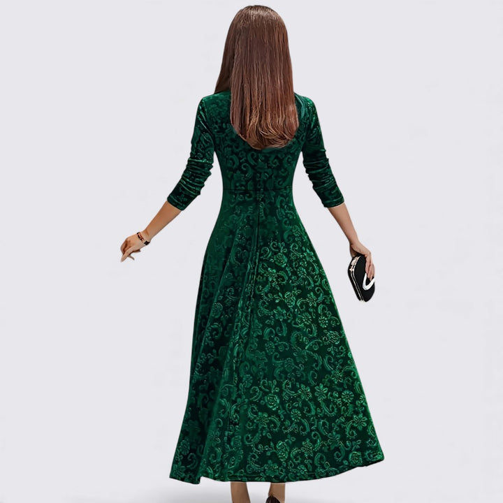 Damen Midi Kleid – Tailliert Geschnitten – Langarm Kleid