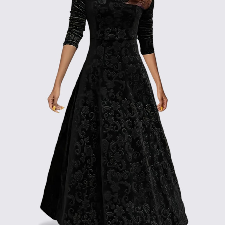 Damen Midi Kleid – Tailliert Geschnitten – Langarm Kleid