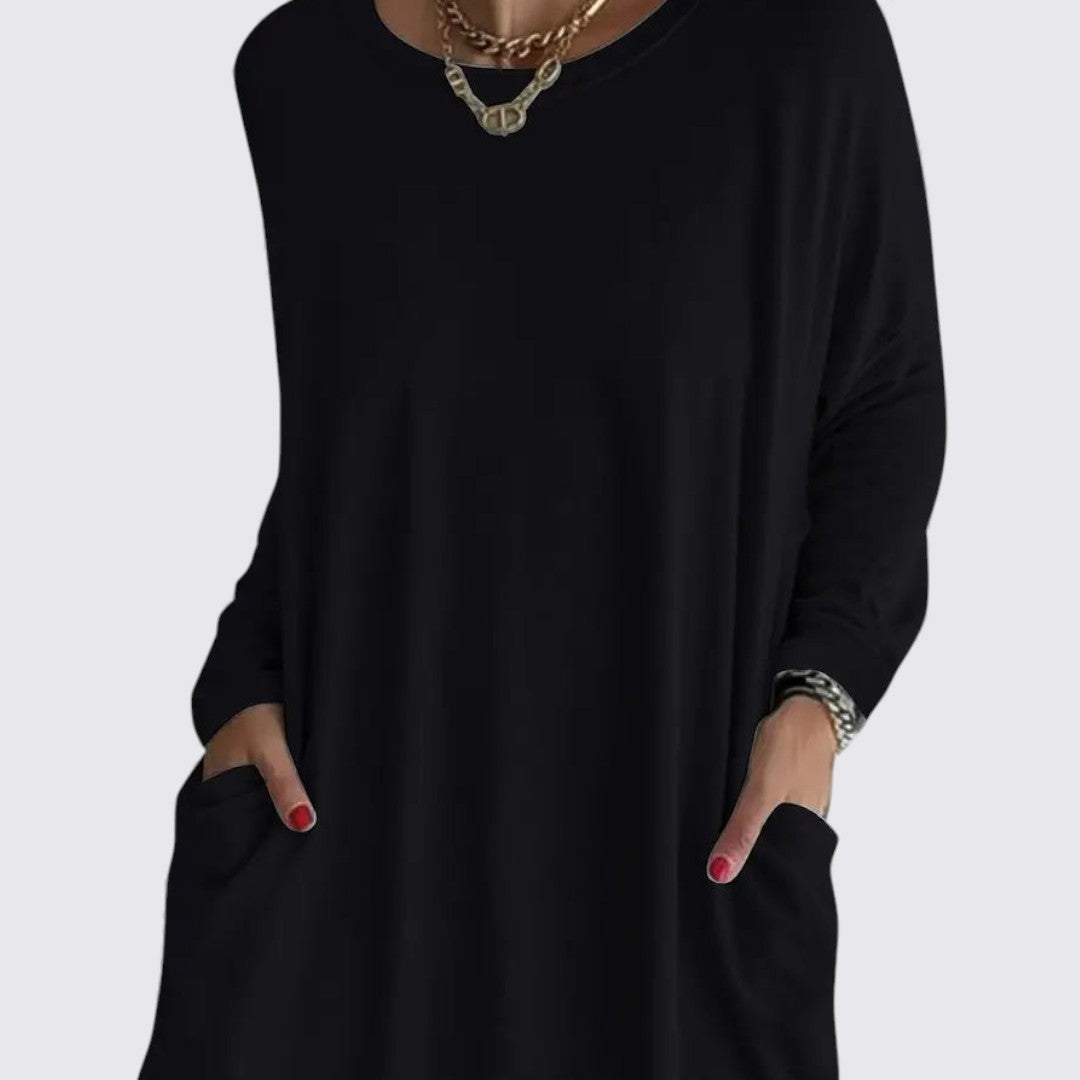 Damen Oberteil – Rundhals Oberteil – Weiter Schnitt