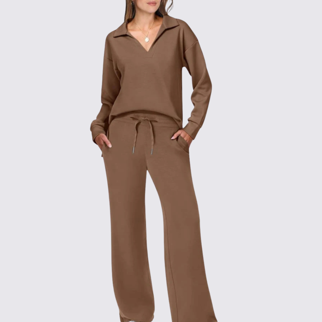 Damen Oberteil mit V-Ausschnitt – Langarm Oberteil – Schlichter Schnitt