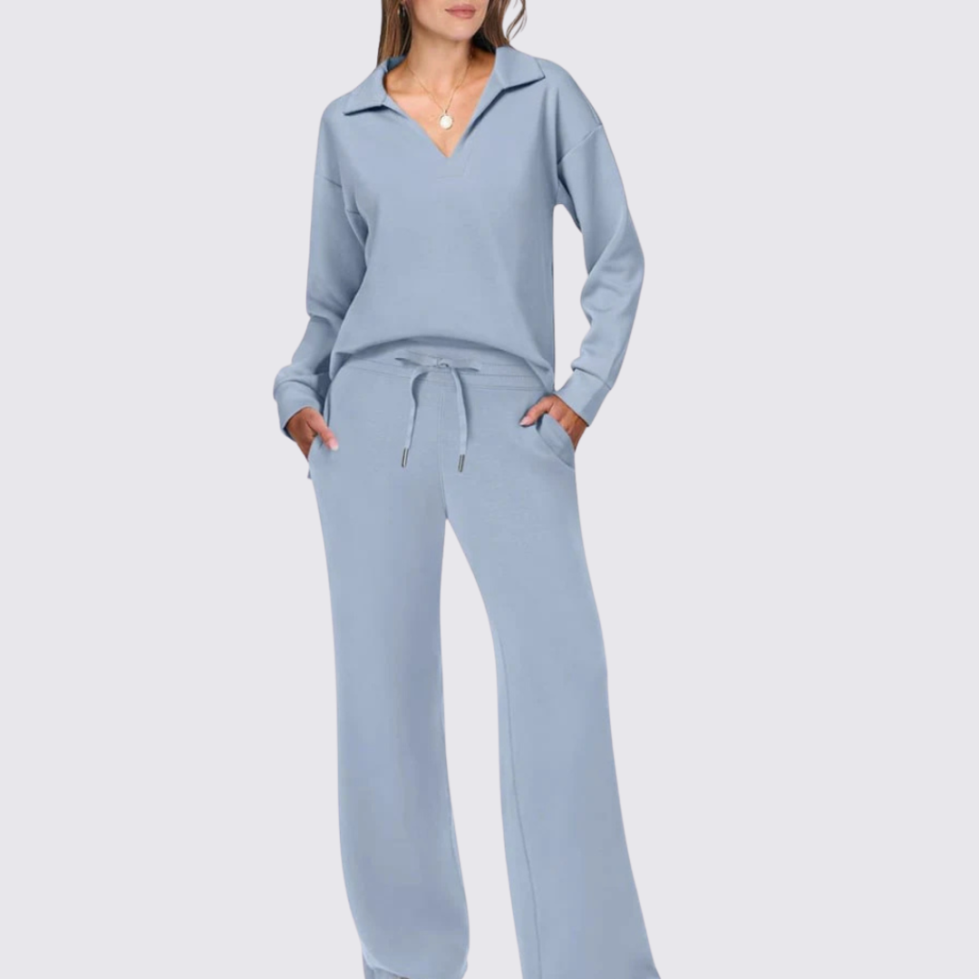 Damen Oberteil mit V-Ausschnitt – Langarm Oberteil – Schlichter Schnitt