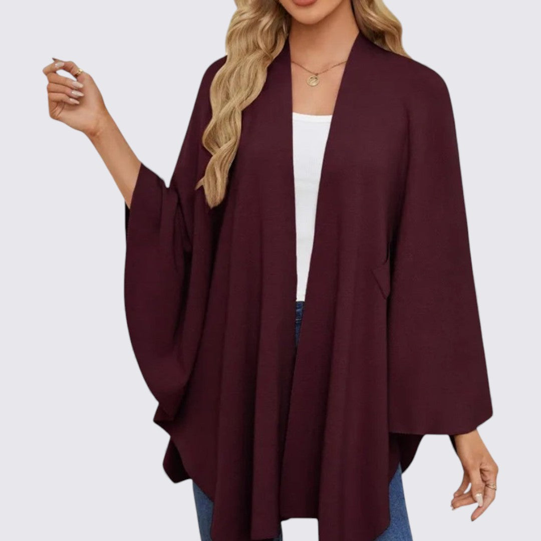 Damen Oberteil mit V-Ausschnitt – Weiter Schnitt – Drapiertes Design