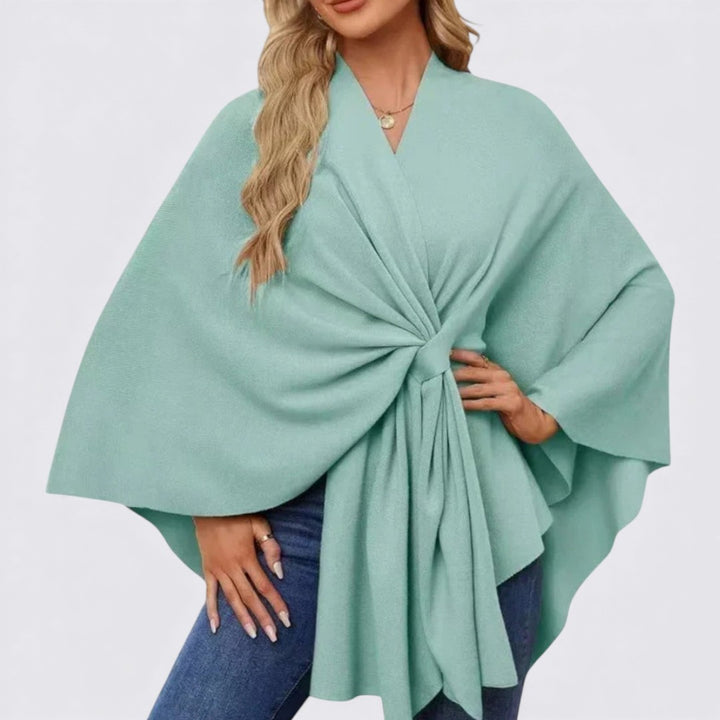 Damen Oberteil mit V-Ausschnitt – Weiter Schnitt – Drapiertes Design