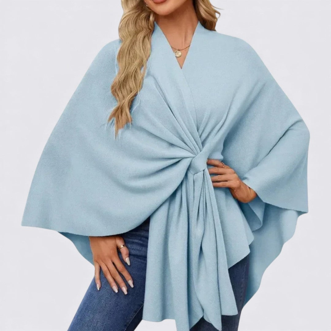 Damen Oberteil mit V-Ausschnitt – Weiter Schnitt – Drapiertes Design