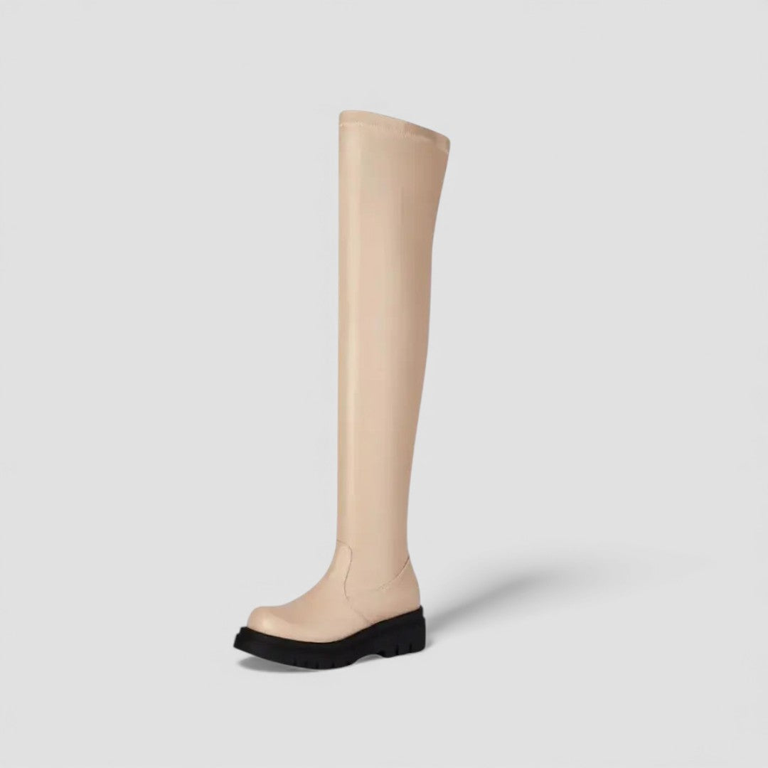 Damen Overknee Stiefel – Moderne Stiefel – Plateausohle Winterstiefel