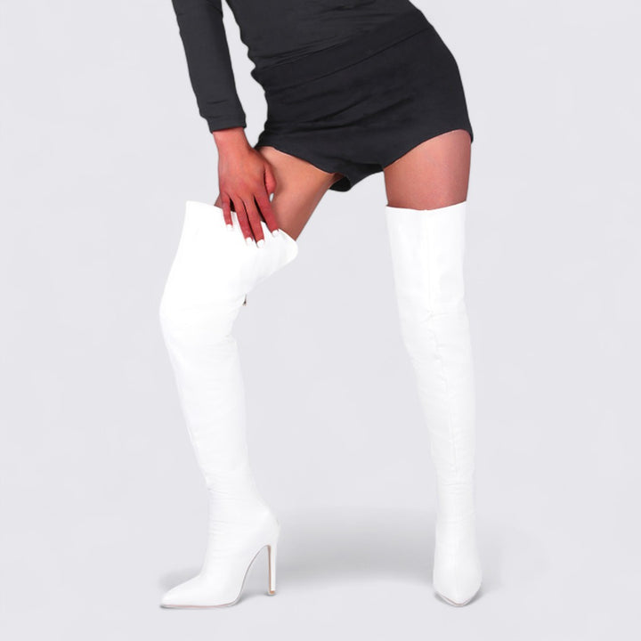 Damen Overknee Stiefel mit Absatz – Hoher Schaft – Elegante Stiefel