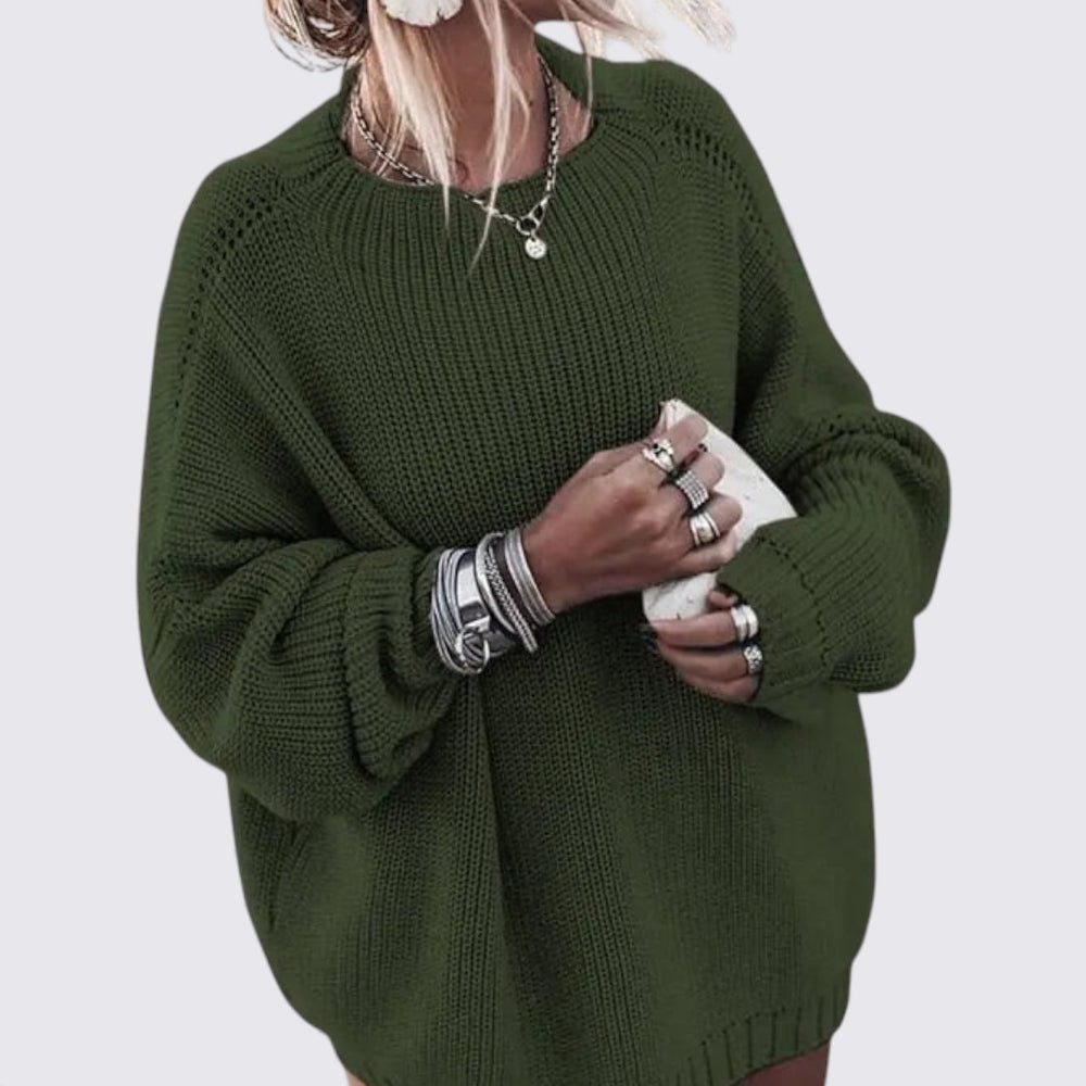Damen Pullover – Rundhals Pullover – Langarm Oversize