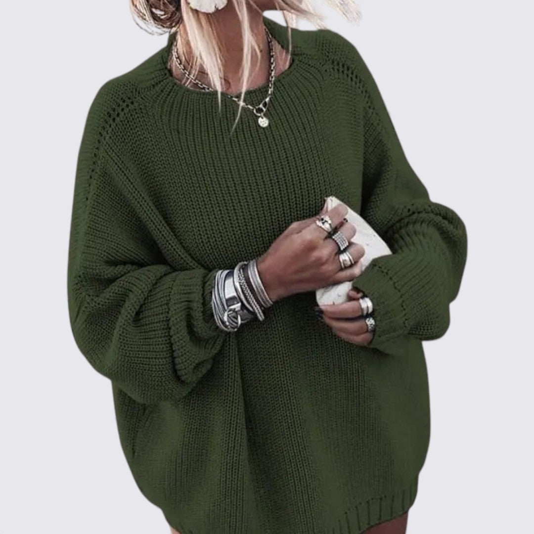 Damen Pullover – Rundhals Pullover – Langarm Oversize